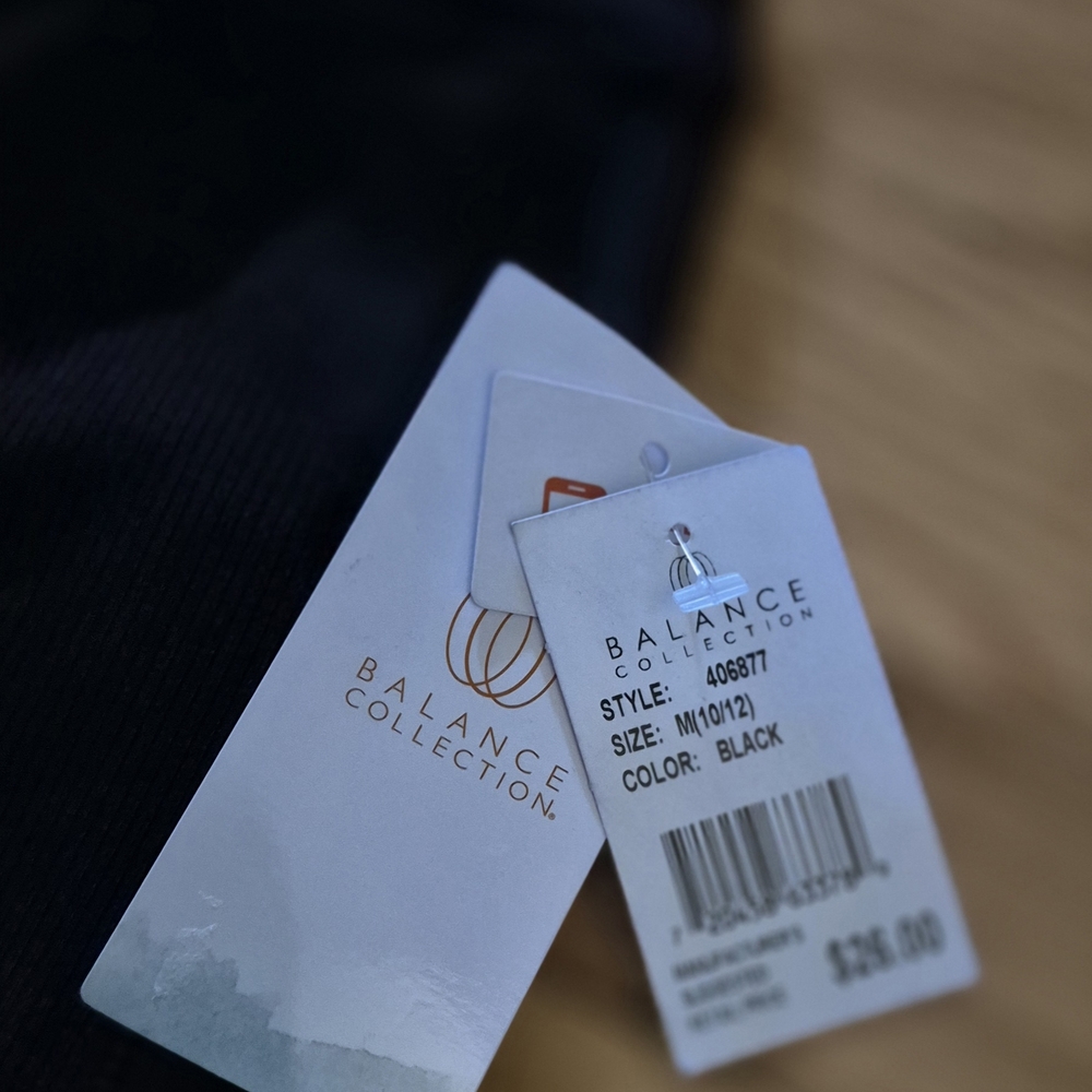 NEW Balance Collection Girls M 10/12 Ribbed Black Leggings w Pockets - Picture 7 of 7